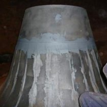Płyty stalowe przyspojone w miejscach uszkodzeń z użyciem materiału firmy Belzona